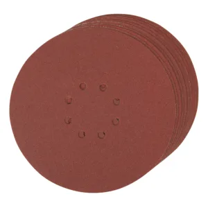 Silverline Hook & Loop Discs Punched 225mm 10pk