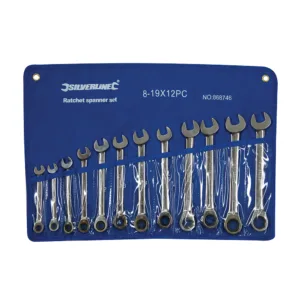 Silverline Fixed Head Ratchet Spanner Set 12pce