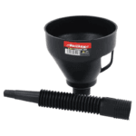 2 in 1 Flexible Black Plastic Funnel Set With Spout