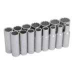 15pc 1/2'' Drive Deep Socket Set