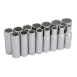 15pc 1/2'' Drive Deep Socket Set