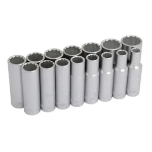 15pc 1/2'' Drive Deep Socket Set