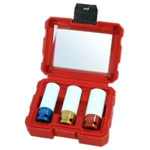 3pc 1/2'' Dr. Impact Socket Set With Thin Wall & Protective Sleeves