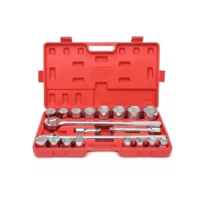 20pc 3/4″ Socket Set 19-50mm Extension Bars Ratchet Handle