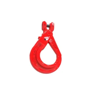 Red Powder Coated Clevis Self Locking Grab Hook 10mm 3.15T G80 CE Mark