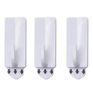 3 Piece rectangular, removable self-adhesive hook set (2cm x 5cm)