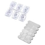 6 Piece transparent removable hook set (2.2cm x 2.8cm)