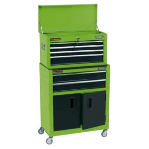 Combined Roller Cabinet & Tool Chest, 6 Drawer, 24", Green
