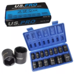 US PRO 14pc 1/2'' Dr. Shallow Impact Socket Set Metric 1679
