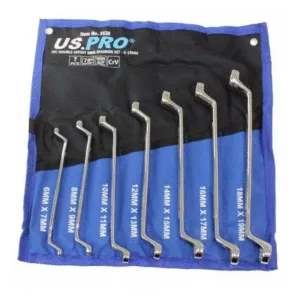 7pc Double Offset Ring Spanner Set 6 - 19mm 75 Degree
