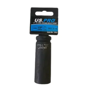 US PRO Single 1/2'' Dr. 19mm 12pt Deep Impact Socket 3862