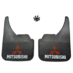 Universal Car Front Rear To Fit Mitsubishi Logo Lancer Evo Shogun Mud Flaps New