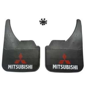 Universal Car Front Rear To Fit Mitsubishi Logo Lancer Evo Shogun Mud Flaps New