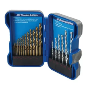 Silverline Titanium-Coated HSS & Masonry Drill Bit Set 19pc 1 - 9mm