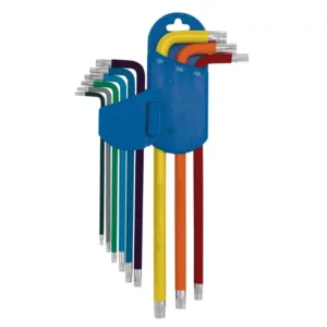 Metric Extra-long Arm Key Set, Colour Coded (9 Piece)