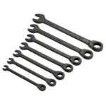 Metric Ratcheting Combination Spanner Set, Black (7 Piece)