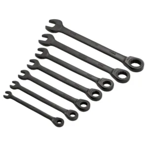 Metric Ratcheting Combination Spanner Set, Black (7 Piece)