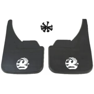 Pair Of Vauxhall White Logo Mudflaps