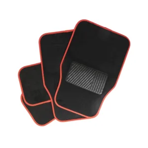 Auto Choice Black Carpet Mat Set With Red Trim