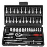 47pc 1/4" Drive Socket Set with Bits, Ratchet & Case