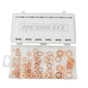 110pc Copper Washer Assortment Box