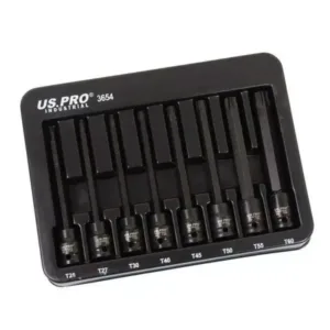 8pc 3/8" Dr. Extra Long Impact Star Torx Bit Socket Set